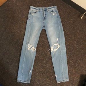 Size 2 distressed high waisted mom jeans